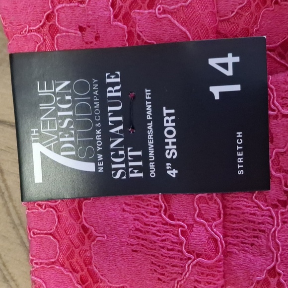 NWT NY & Co. Bright Pink Lace Shorts - Picture 3 of 9